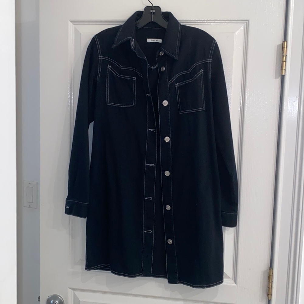 Ganni black denim jacket / top / dress